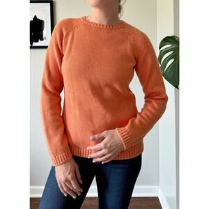 L.L. Bean Orange Cotton Crewneck Sweater